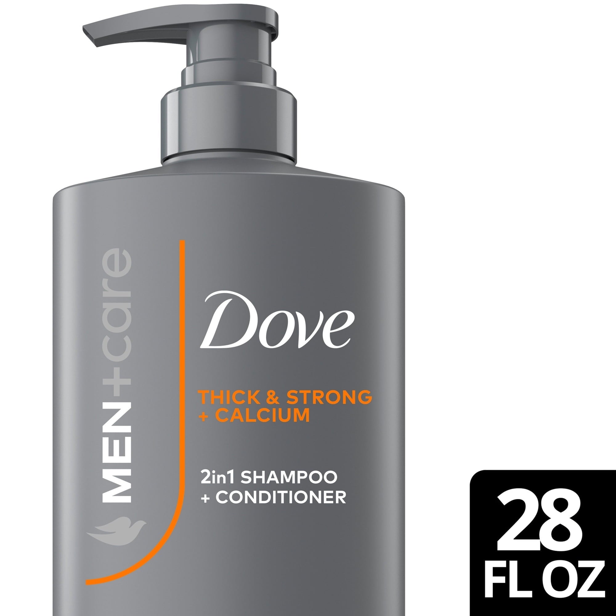 Dove Men+Care Shampoo Builds Hair Strength, Thick & Strong, with Calcium, 28 fl oz