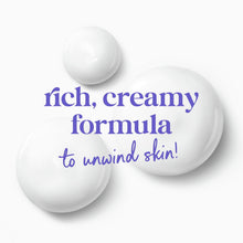 Body wash formula graphic with three white cream dollops.