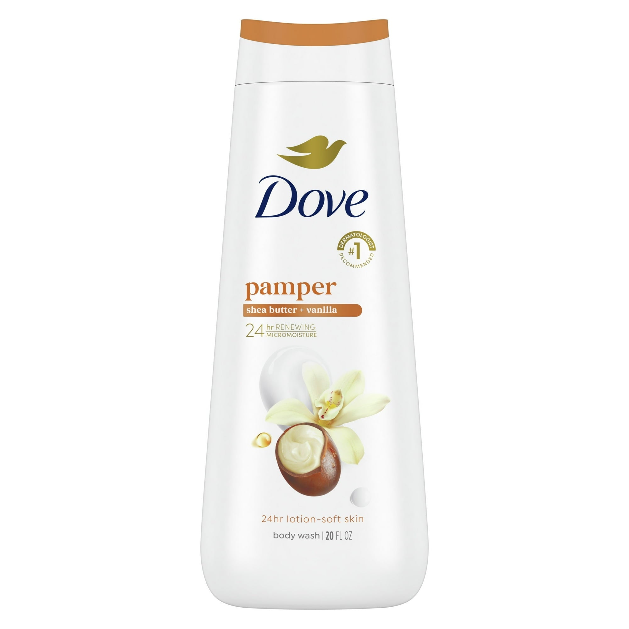 Dove Pampering Shea Butter & Warm Vanilla Liquid Body Wash, 20 oz