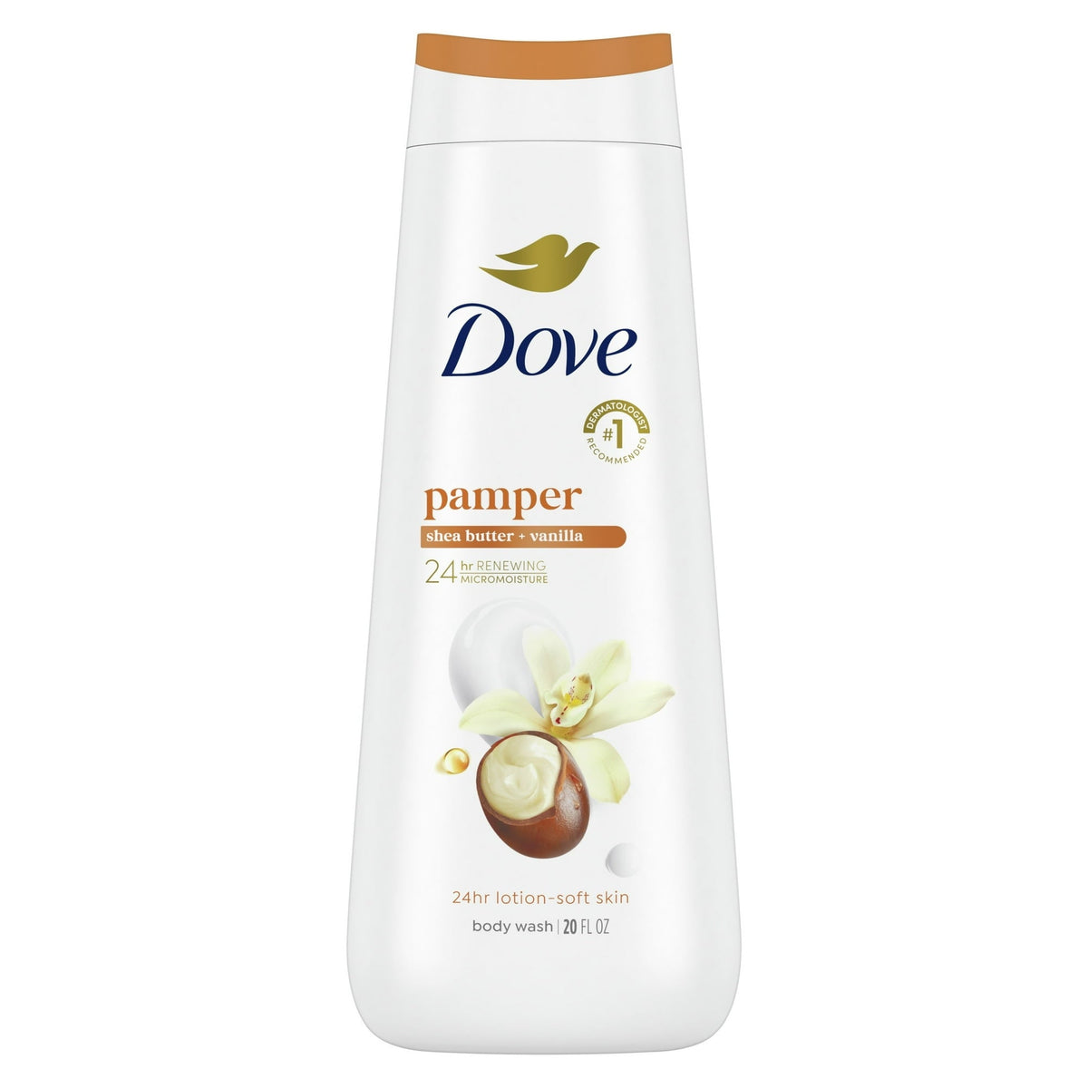 Dove Pampering Shea Butter & Warm Vanilla Liquid Body Wash, 20 oz