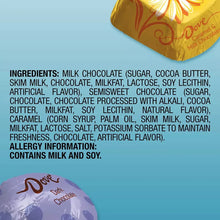 Chocolate candy package ingredients text panel, Dove Promises & Eggs