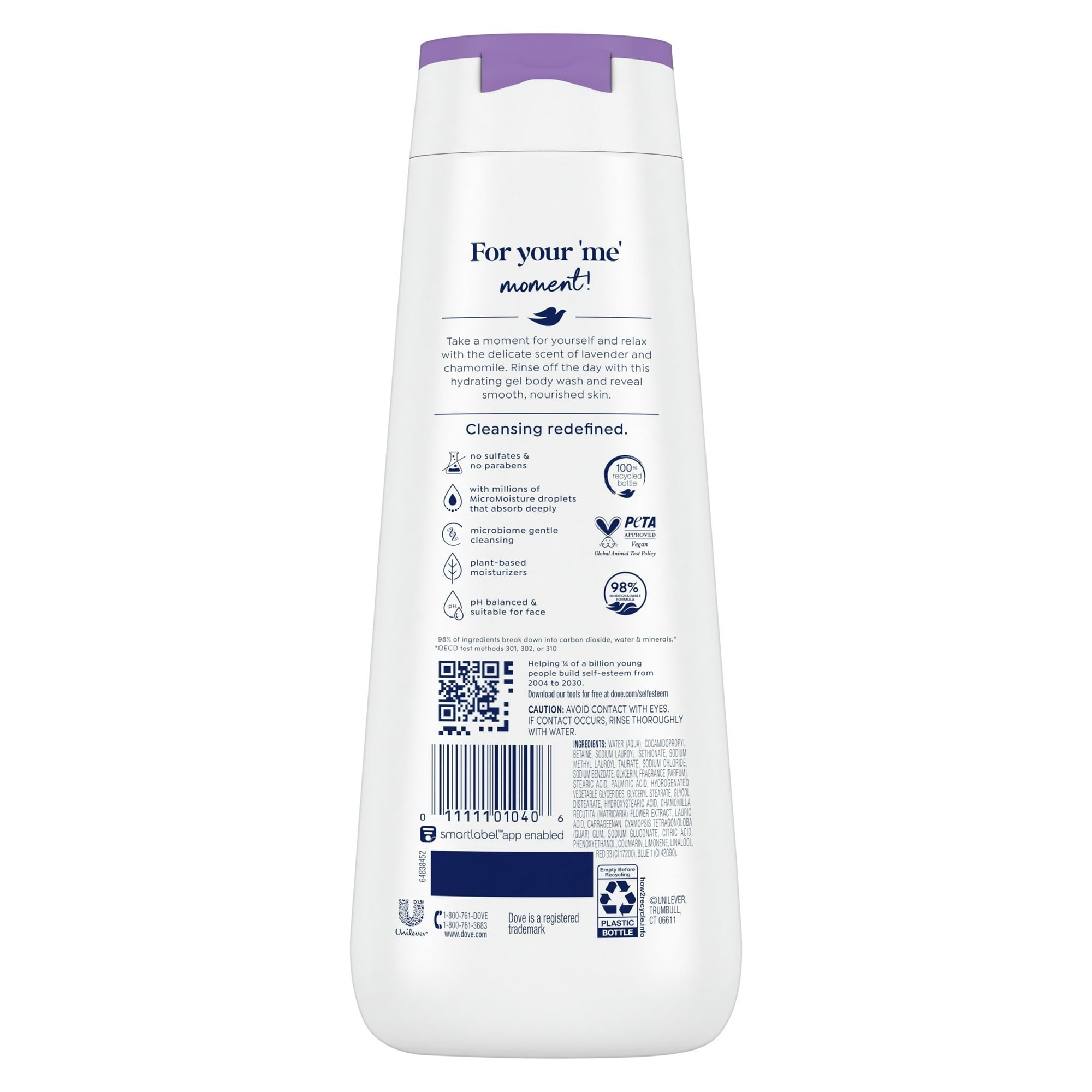 Dove Relaxing Body Wash for Women Lavender Oil & Chamomile Cleanser, 20 oz