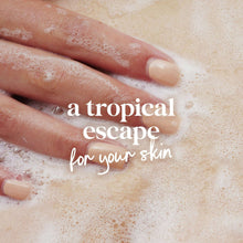 Foamy body wash on hands with visible lather and smooth, hydrated skin look