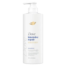 Dove intensive repair shampoo bottle with white pump, 18 oz