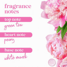 Peony and rose flower illustrations for Dove body wash packaging