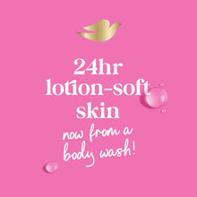 Gel droplet graphic for Dove body wash, pink theme