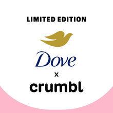 Limited edition Dove x crumbl Tres Leches branding logo