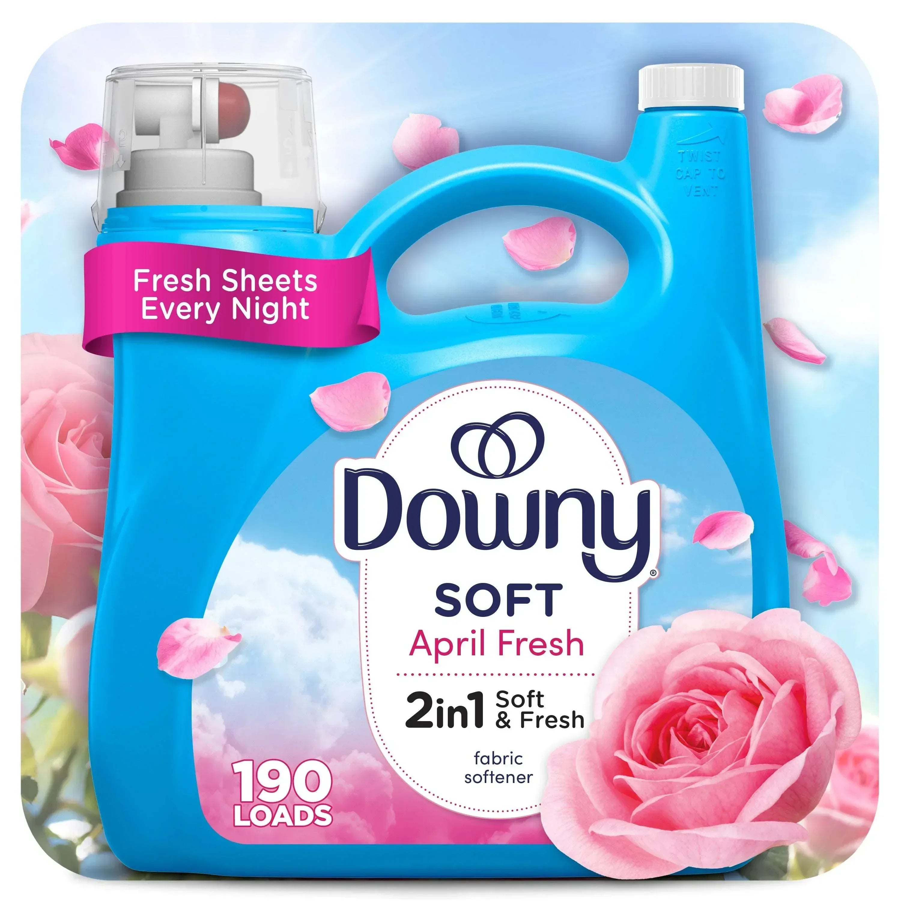 Downy Liquid Fabric Softener and Conditioner, April Fresh Scent, 44 fl oz, 60 Loads
