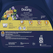 Fabric softener jug back label with usage directions and ingredients text