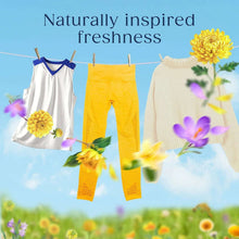 Hanging laundry clothes with floral accents for naturally inspired freshness