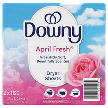 Downy April Fresh dryer sheets box, pink rose graphic, 2x160 ct