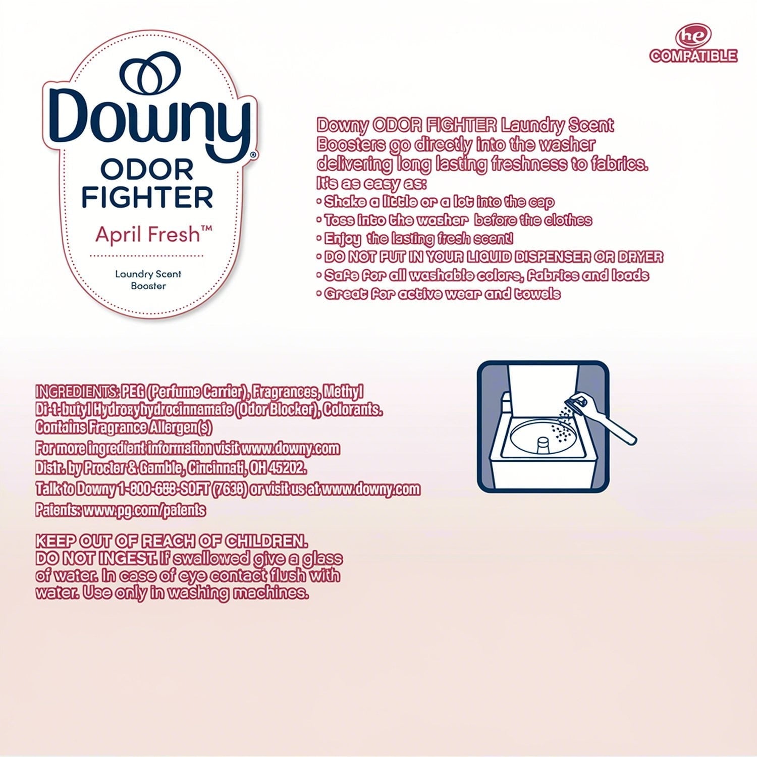 Downy Odor Fighter In-Wash Laundry Scent Booster Beads, April Fresh, 26.3 oz.