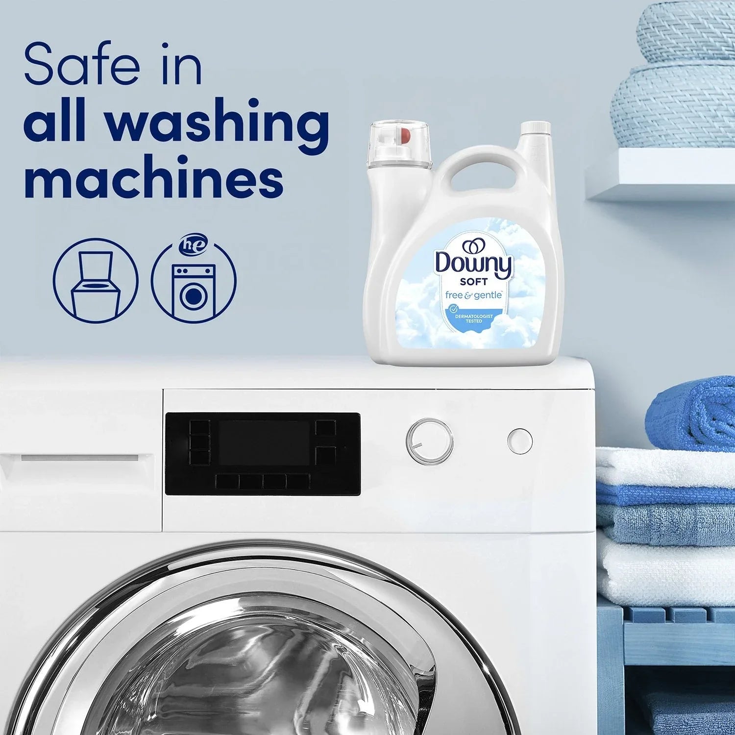 Downy Soft Free & Gentle Liquid Fabric Softener, 257 loads, 150 fl. oz. - USA MEGA SHOP