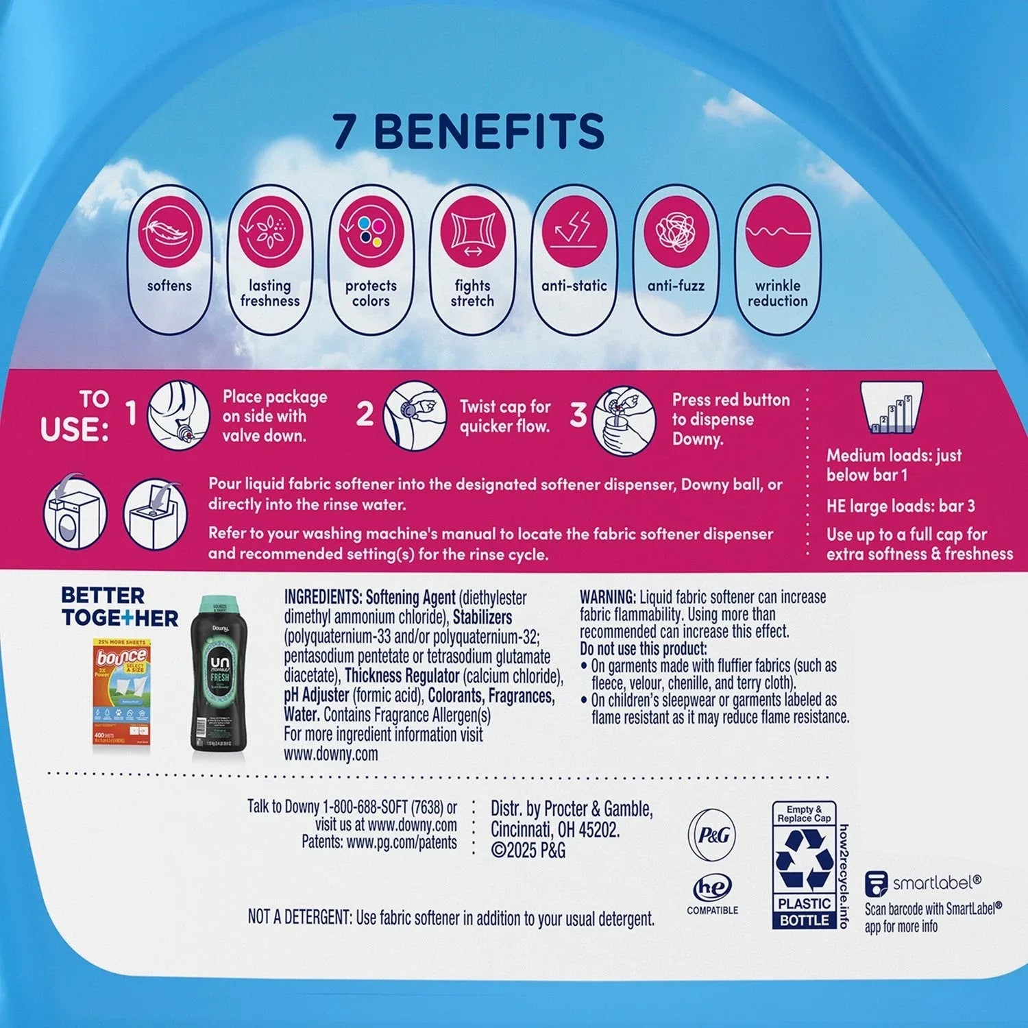 Downy Soft & Fresh Liquid Fabric Softener, April Fresh, 257 loads, 150 fl. oz. - USA MEGA SHOP