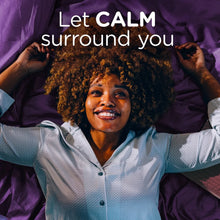 Calm fabric softener concept with hands-on bedding and lavender bedding