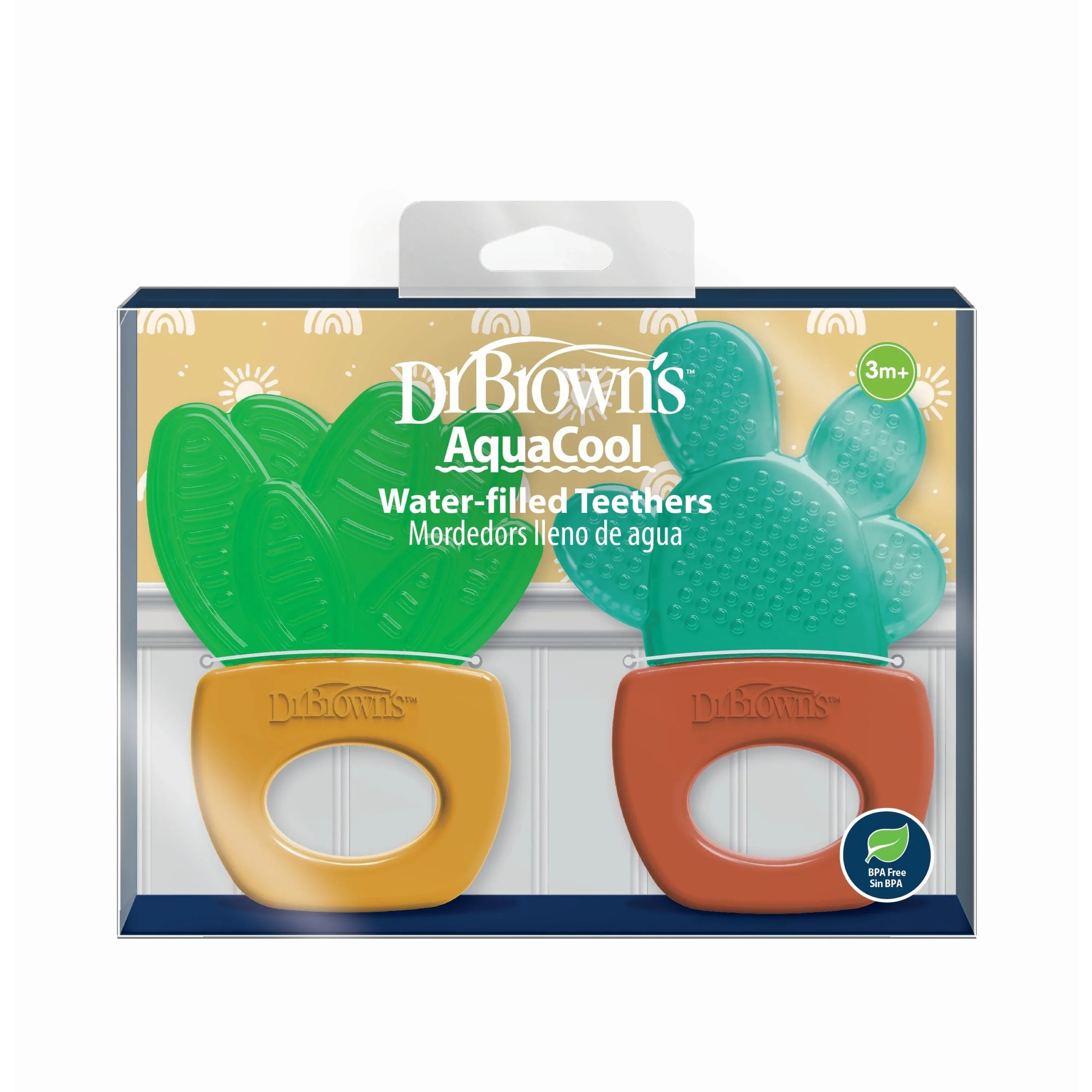 Dr. Brown's Aqua Cool Water-Filled Baby Teether, Cool Relief, BPA Free, Pineapple/Apple, 3m+, 2 Pack - USA MEGA SHOP