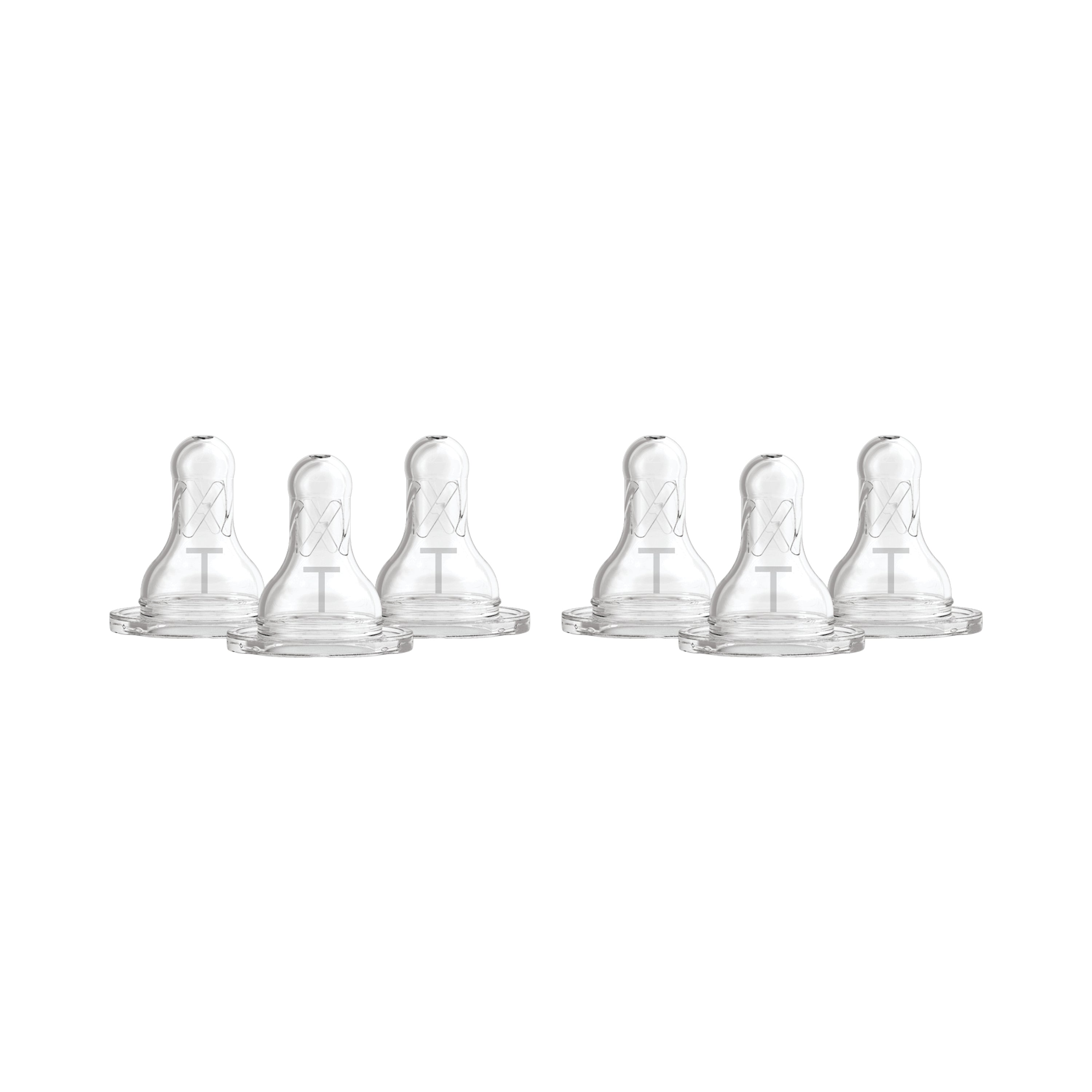 Dr. Brown's Natural Flow Preemie, Narrow Baby Bottle Nipple, Slowest Flow 0m+, 100% Silicone, 6-Pack