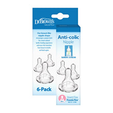 Baby bottle nipple set, narrow preemie level 0 slowest flow, 6-pack, clear silicone