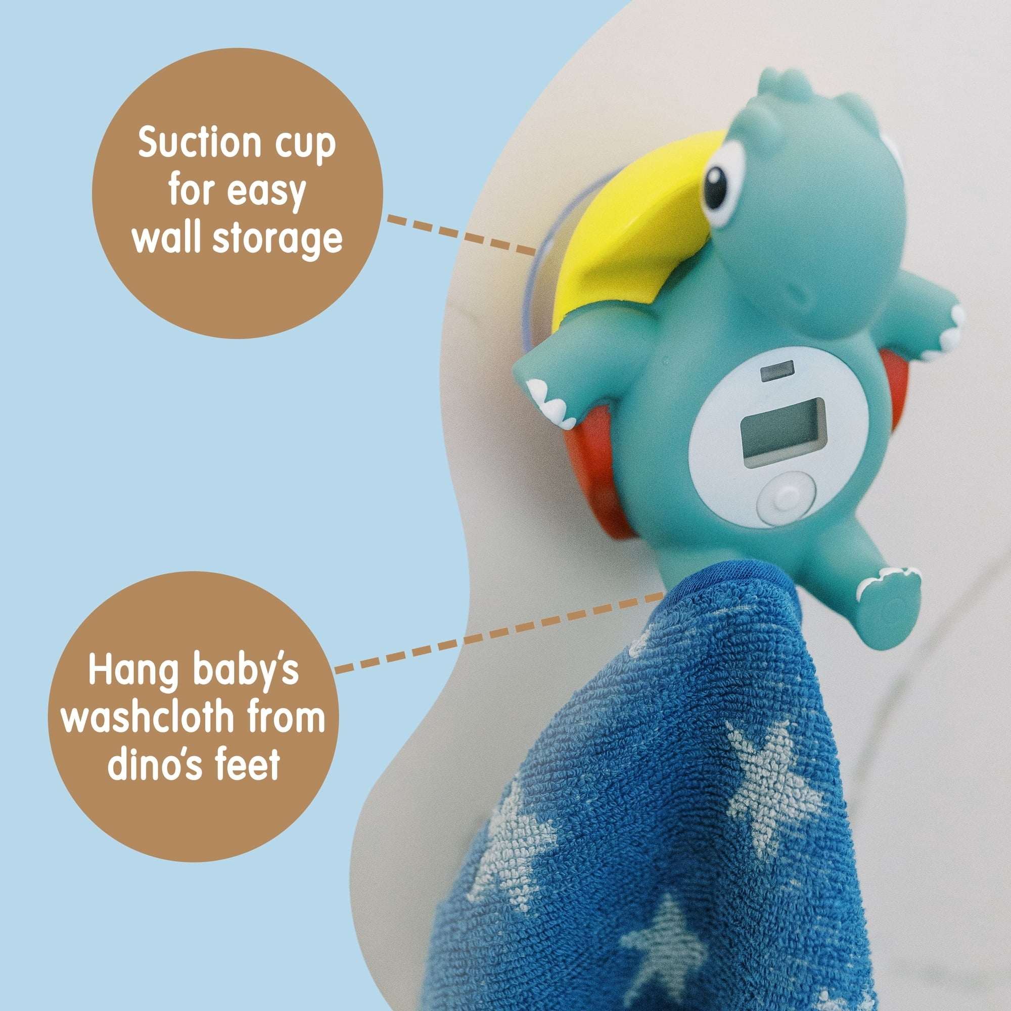 Dr. Brown's Clean Up Floating Baby Bath Thermometer, Green Dinosaur, BPA-Free, 0 months +, 1-Pack
