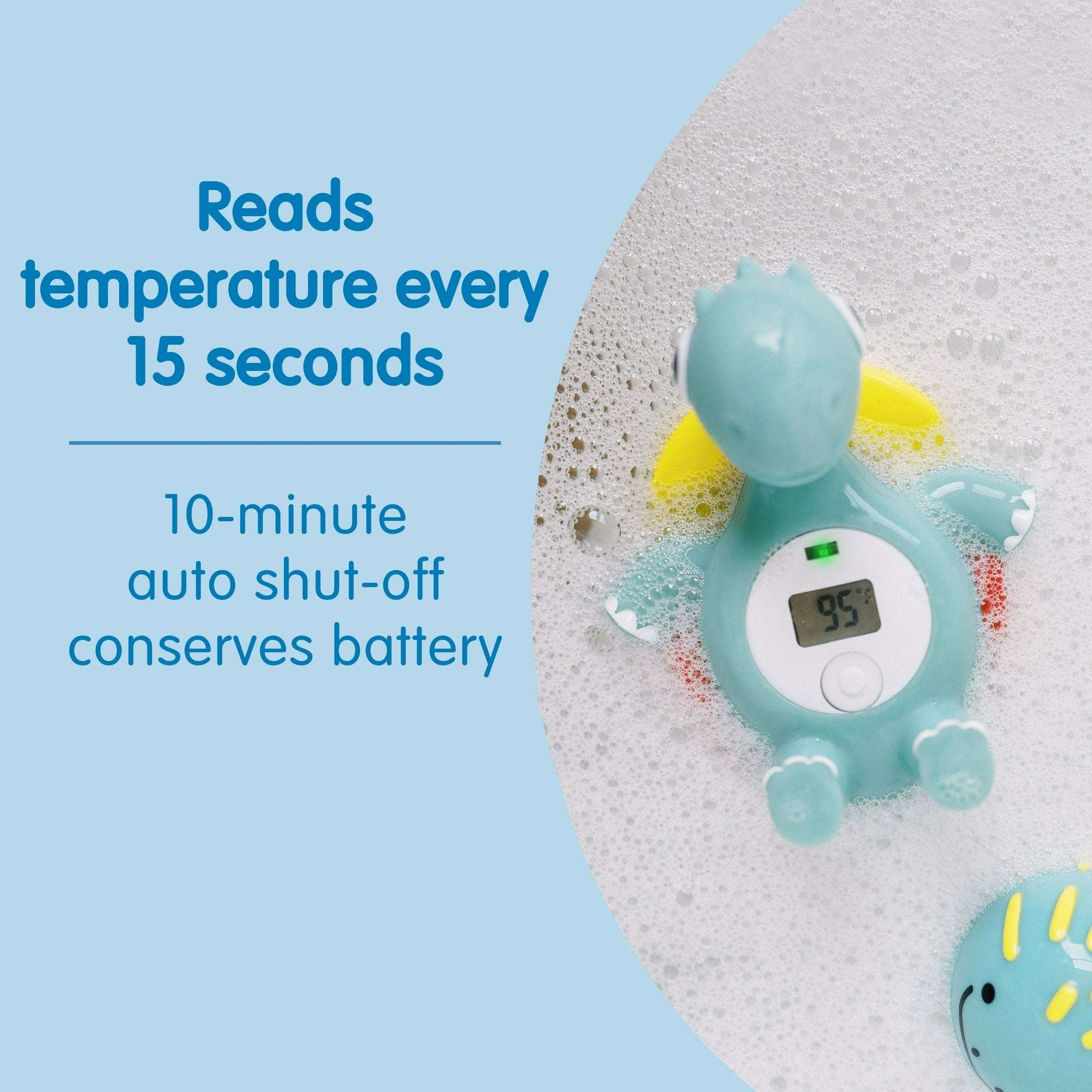 Dr. Brown's Clean Up Floating Baby Bath Thermometer, Green Dinosaur, BPA-Free, 0 months +, 1-Pack
