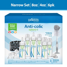 Deluxe anti-colic bottle essentials gift set box with multiple baby bottles and accessories