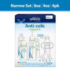 Dr. Brown's Natural Flow Anti-Colic Options+ First Year Baby Bottle Gift Set, Gray, BPA free, 0m+