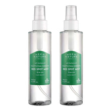 Dr. Orga red spot mist bottles, twin pack, clear spray pump with green label