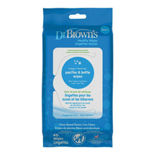 Dr. Brown's healthy wipes pouch, blue packaging with 40-count baby cleaning wipes.