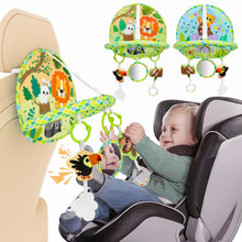 Baby car seat toy activity arch with animal toys and hanging rings