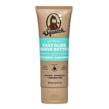 Shaving butter tube with Dr. Squatch Easy Glide label, Coconut Castaway, 6 fl oz