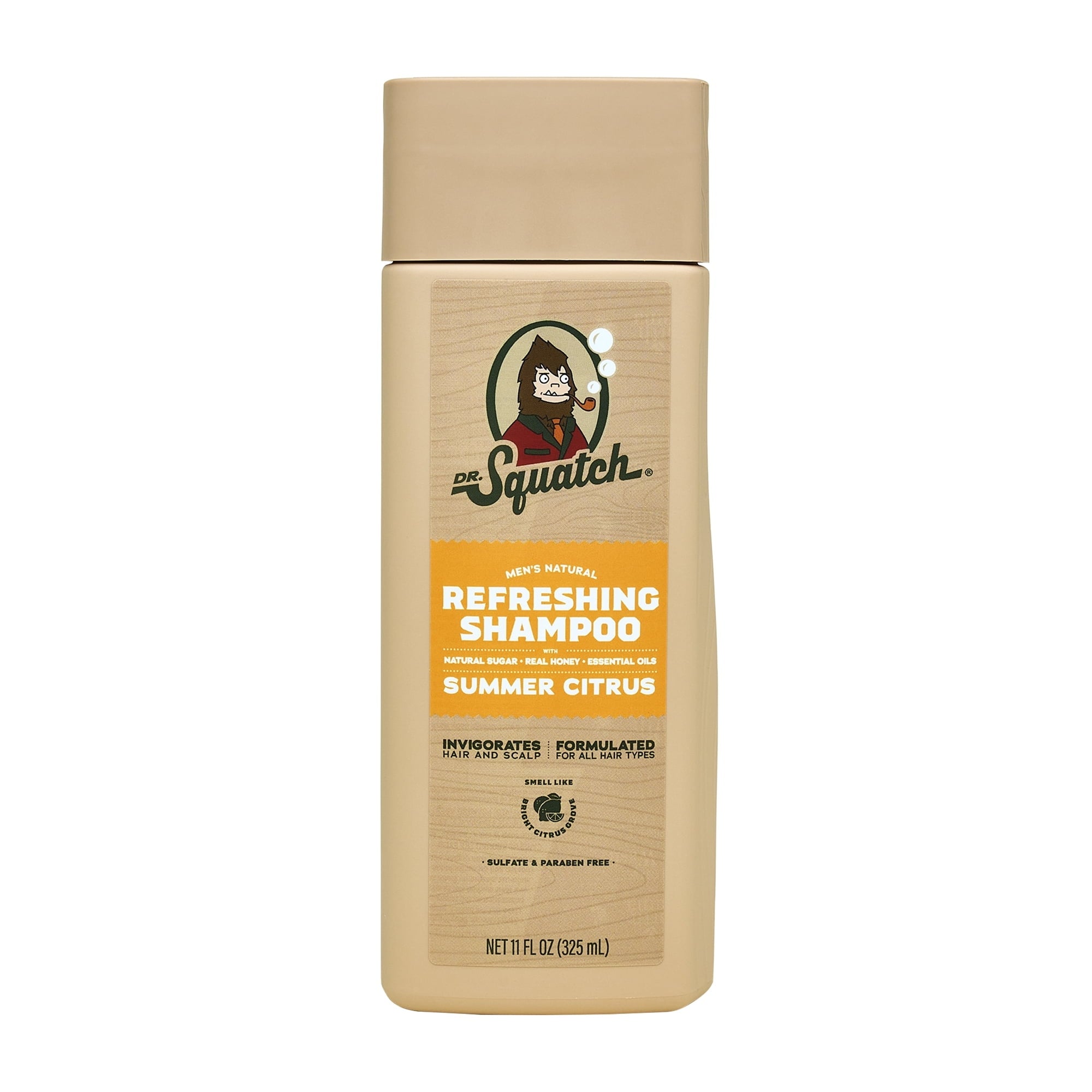 Dr. Squatch Mens Refreshing Shampoo, Hydrating Natural Sulfate Free Shampoo for Men, Summer Citrus, 11 fl Oz