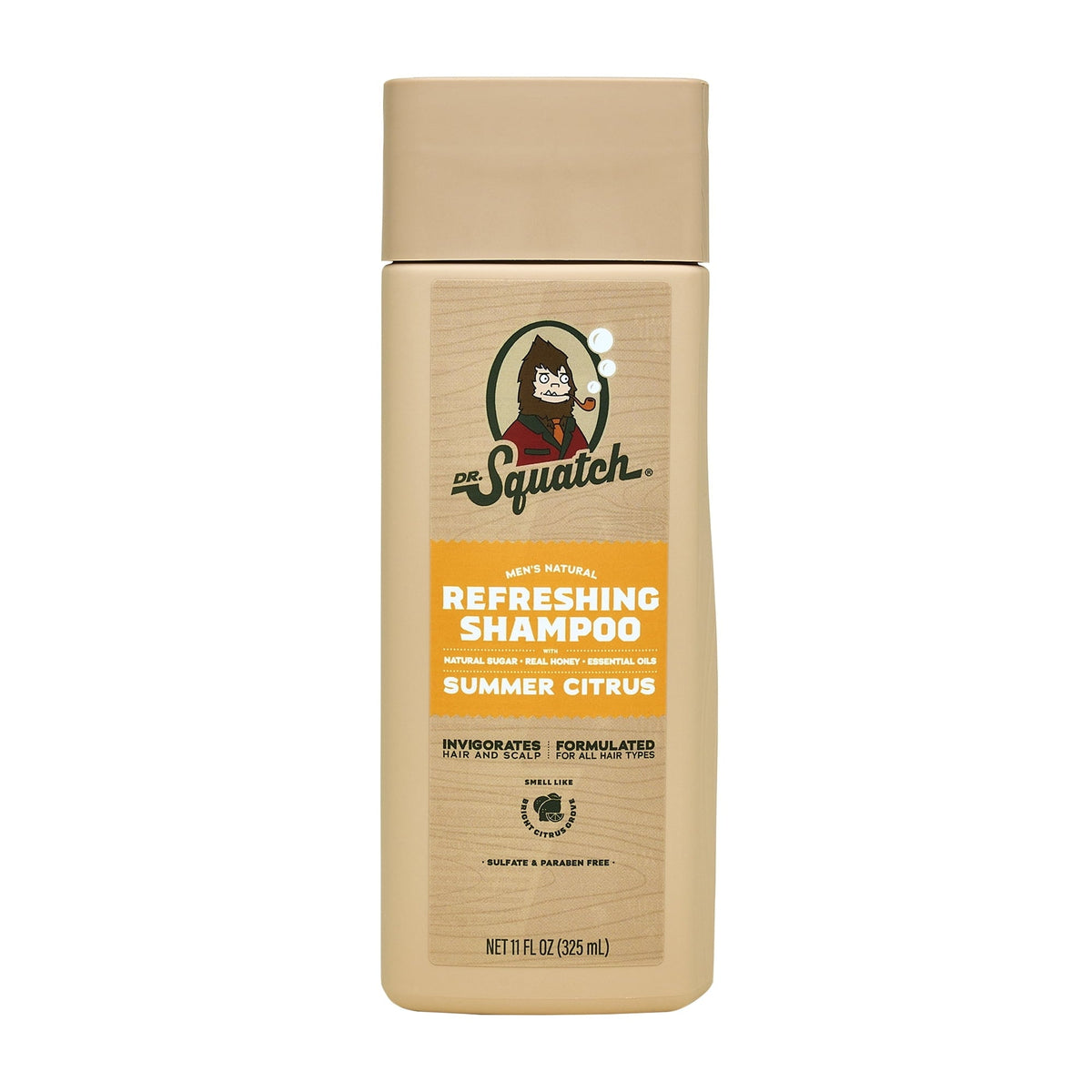 Dr. Squatch Mens Refreshing Shampoo, Hydrating Natural Sulfate Free Shampoo for Men, Summer Citrus, 11 fl Oz