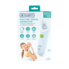 Electric nasal aspirator box with bonus nose and ear cleaner, product and accessory shown