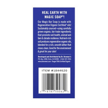 Dr. Bronner's peppermint magic bar soap 6-pack carton panel with barcode