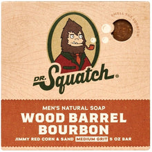 Dr. Squatch men's natural soap bar, wood barrel bourbon scent, 5 oz bar
