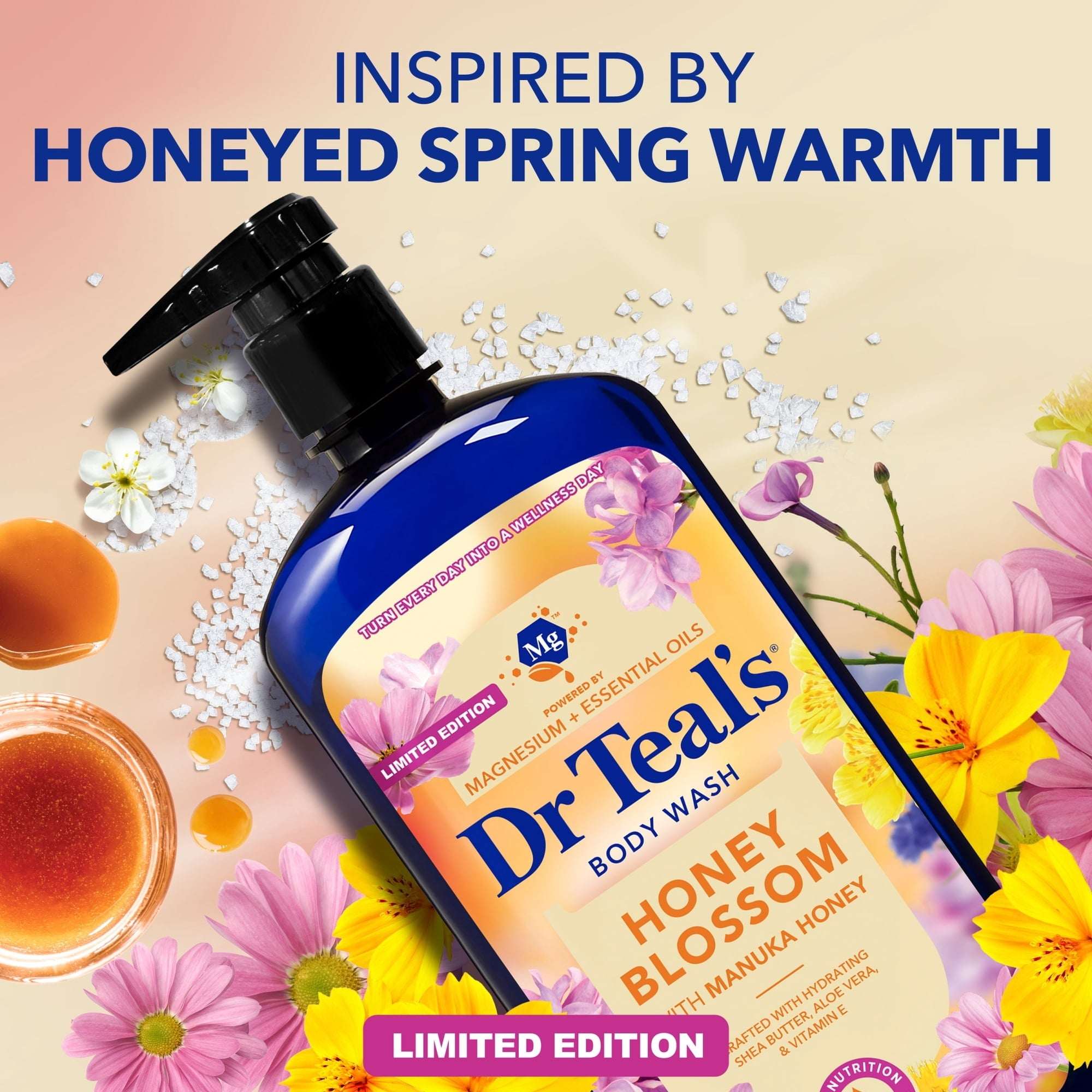 Dr Teal's Honey Blossom Body Wash with Manuka honey, 24 fl oz