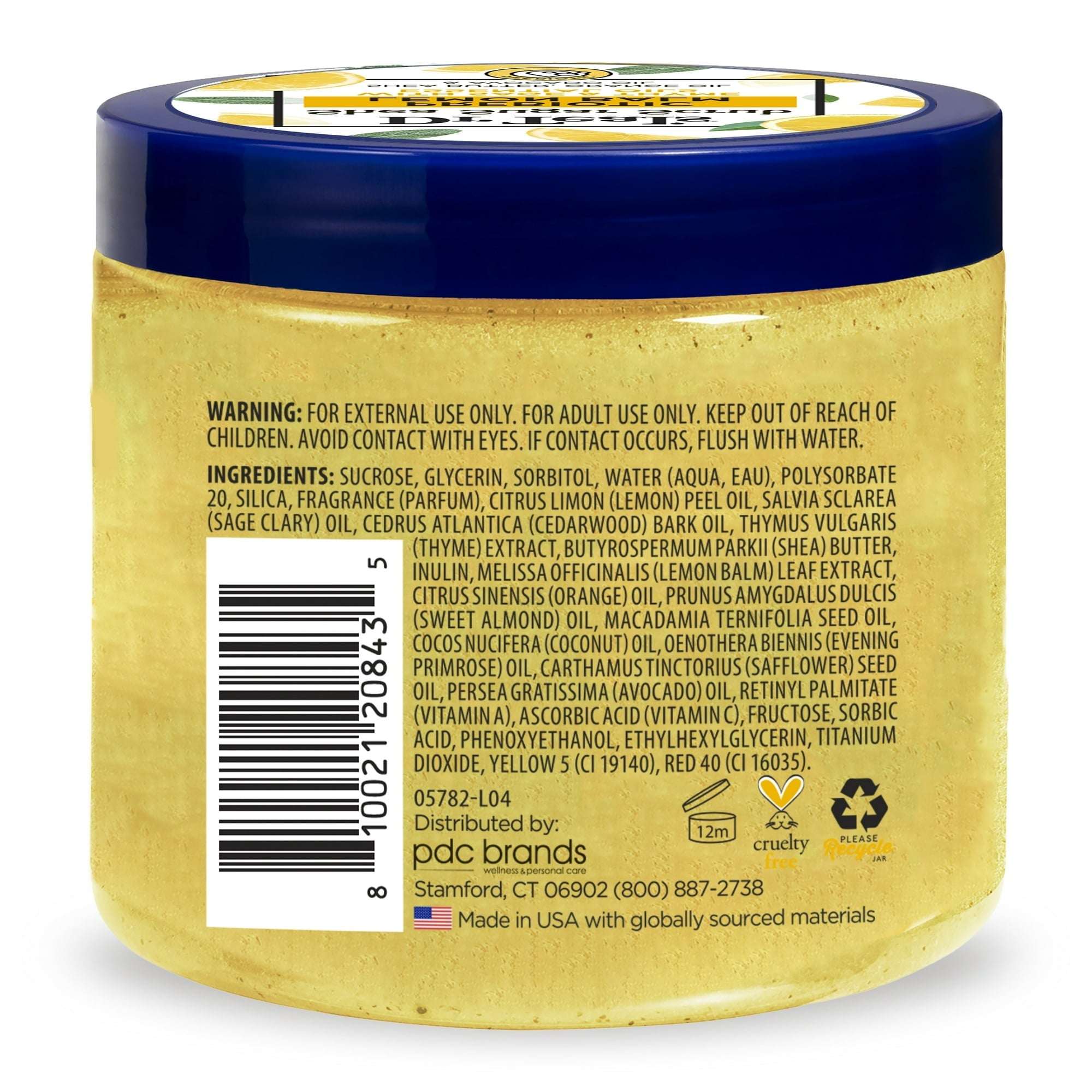 Dr Teal's Shea Sugar Body Scrub With Prebiotic Lemon Balm and Essential Oils - 19 oz
