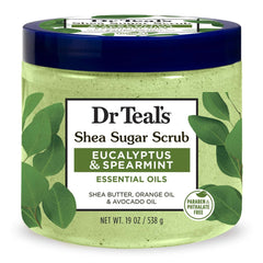 Dr Teal's Shea Sugar Body Scrub with Eucalyptus and Spearmint, 19 oz