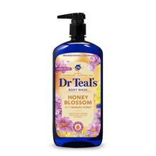 Dr Teal's Honey Blossom body wash pump bottle, 24 fl oz, floral label