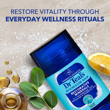 Dr Teal’s magnesium restorative minerals body balm container with blue label