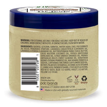 Dr Teal's shea sugar scrub tub back view with ingredient list and recycling icons