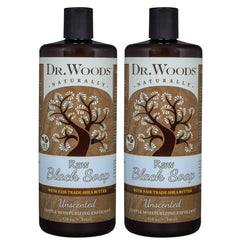 Dr. Woods Raw Moisturizing Black Unscented Soap with Organic Shea Butter, 32 Ounce