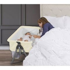 Dream On Me Lotus Bassinet and Bedside Sleeper in Ivory, Lightweight, Carry Bag Included
