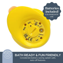 Yellow duck thermometer back with battery compartment