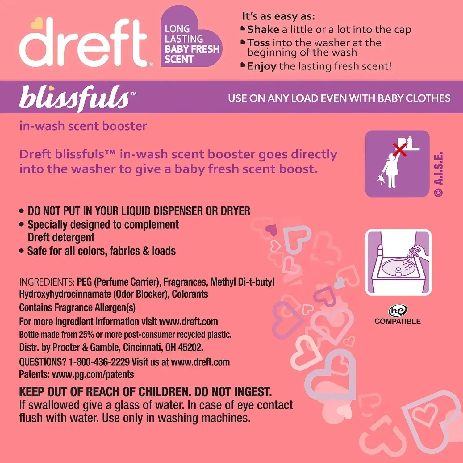 Dreft Blissfuls In-Wash Laundry Scent Booster Beads, Baby Fresh Scent, 39.9 oz. - USA MEGA SHOP