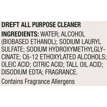 Dreft all purpose cleaner ingredients label