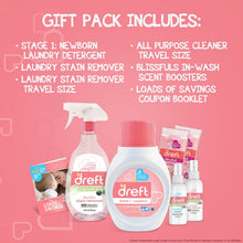 Dreft gift pack includes all-purpose cleaner, stain remover, and booster items