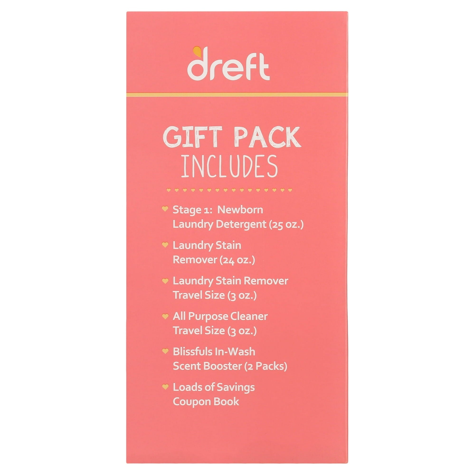 Dreft Bundle of Bliss Baby Gift Set with Laundry Detergent and Stain Remover, Infant Essentials, 16 Loads, 7 Pieces