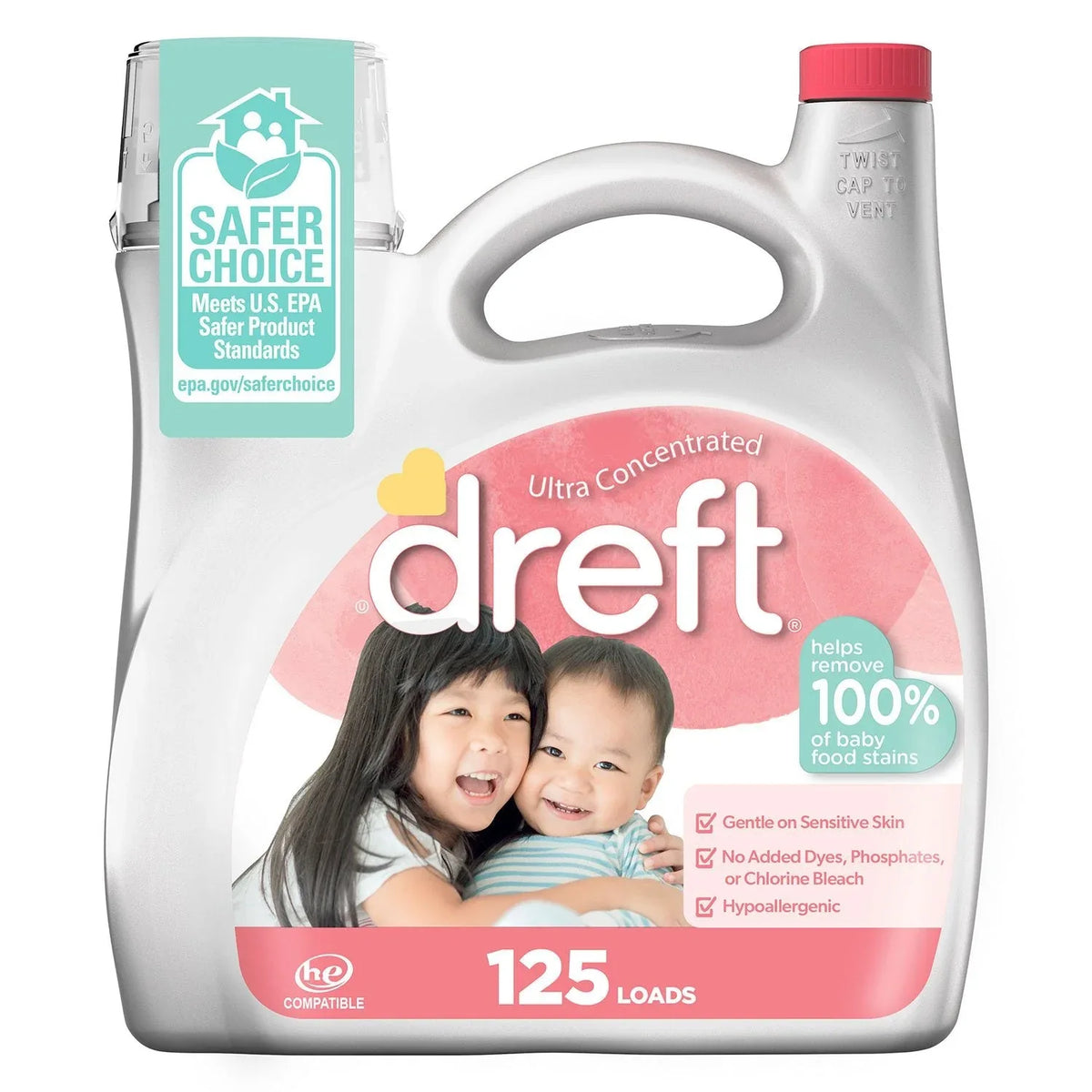 Dreft Baby Liquid Laundry Detergent, 125 loads, 170 fl. oz. - USA MEGA SHOP