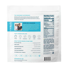 Electrolyte drink sticks pouch back panel with ingredient and nutrition information